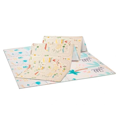 Tapis de jeu pliant 120x180 cm Animaux & Ville pour chambre enfant