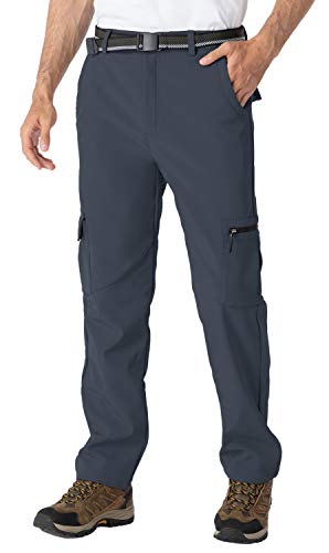 Rdruko Men's Snow Ski Outdoor Waterproof Insulated Hiking Snowboard Fleece Work Pants 6 Pockets(Gray, Us 30) #TOP1