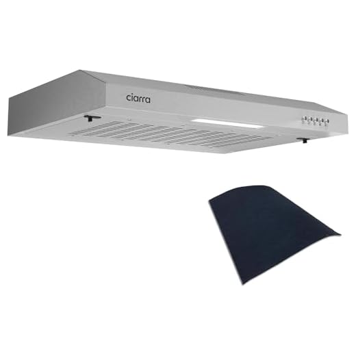 CIARRA CBCS6903 Campanas Extractoras Cocina 60cm 220m³/h 75W - 3 Velocidades de Extracción -Luz LED - Extractor Cocina Evacuación al Exterior y Recirculación con Filtro de Carbón CBCF001