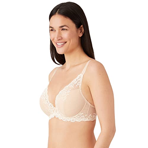 Wacoal Women's Embrace Lace Plunge Contour Bra, Natural Nude/Ivory, Tan, Floral, 36Dd #TOP3