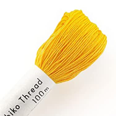 Olympus Sashiko Thread - 100m Skein - Japanese Embroidery & Quilting Thread (111-Bright Yellow)
