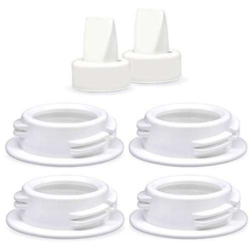 Image of Maymom Baby Bottle Thread Changer; Allow Spectra S1 S2 Pumps Wide Mouth Flanges to be Compatible with Medela Bottles; Incl. Duckbills