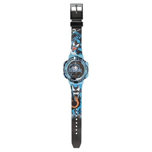 ACCUTIME Marvel Venom Kids Watch – Light-Up Bezel with Rotating Lights, LCD Display, Easy-to-Read, Adjustable Plastic Strap – Perfect for Boys and Girls