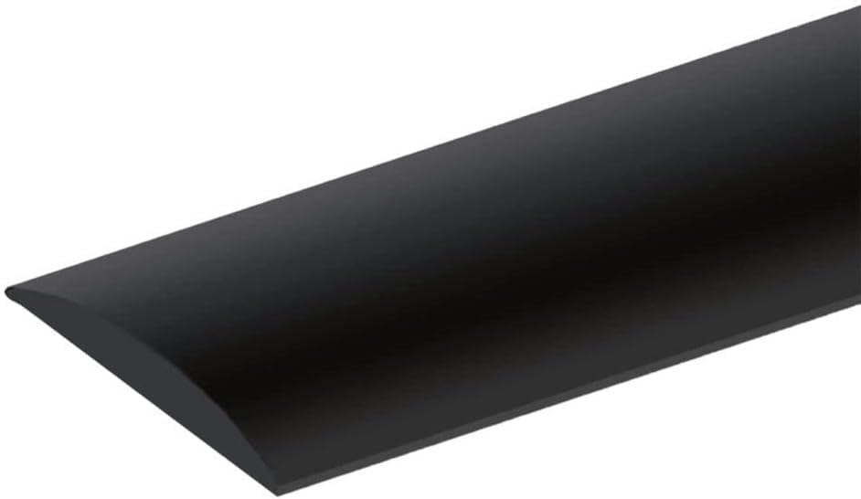 10M Laminate Flooring Threshold Transition Strip,PVC Door Bars for Doorways,Self Adhesive Vinyl Floor Edge Trim,Tile to Laminate Beading,Floor Joining Strip Gap Covering(7.6cm,Black)