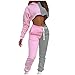 Masrin Loungewear Anzug Damen Farbblock Patchwork Sweatshirt Set mit Kapuze Crop Tops mit Langen Ärmeln + Hose mit elastischer Taille Trainingsanzug zweiteilig Freizeitkleidung Outfit Sportbekleidung