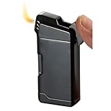Visol Epirus Soft Flame Refillable Gas Lighter, Built-in Pipe Tools, Windproof Adjustable Flame Lighter (Shipped Without Butane) (Black)