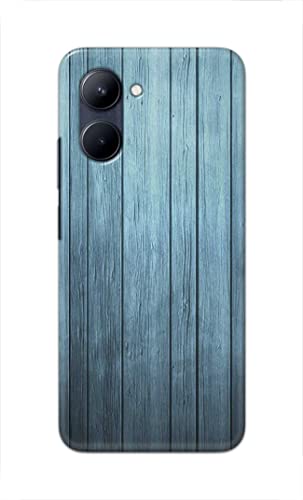 Image of Printed Hard Back Cover Case for Realme C33 Back Cover (Wooden Blue) -702