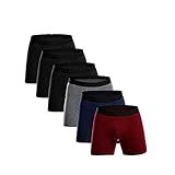 Größe: S, M, L, XL, XXL UNDERZY Boxershorts Herren Sexy Unterwäsche Herren Boxer Bein Lange Baumwolle Mit Tasche Konvex Up 6Pcs / Lot Europäische Größe-Langes Bein 6 Stücke H_M_6 Ud.