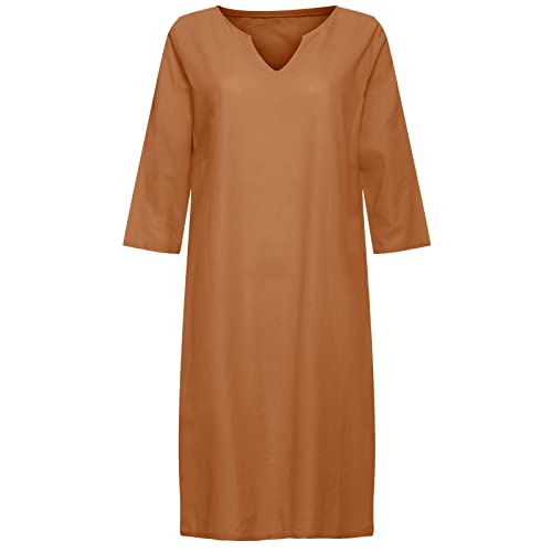 OIOLOYJM Plus Size Summer Dresses for Women 2025 Plus Size Dresses for Curvy Women 3/4 Sleeve Casual Boho Kaftan Dresses