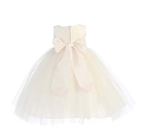 Lito Girl's Blossom Poly Silk Bodice & Tulle Skirt Flower Girl Dress3