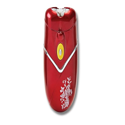3 PAGEN® Epilierer mit LED-Licht für präzise Haarentfernung – batteriebetrieben für maximale Flexibilität – langanhaltende Entfernung der Haare an Beinen, Achseln und Gesicht – rot