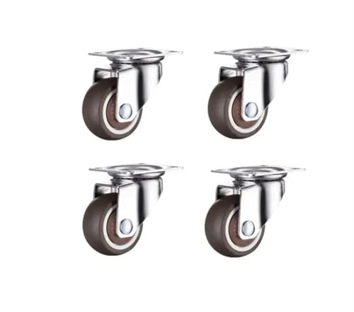 4 Pcs/Lot 1 Inch Flat Bottom Rubber Universal Wheel Mute Shelf Box Material Furniture Caster Small(Small Base)
