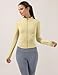 Locachy Women's Lightweight Stretchy Workout Full Zip Running Track Jacket with Thumb Holes Yellow S