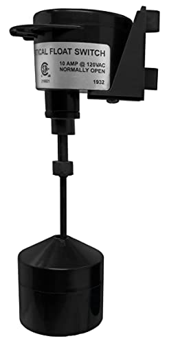 PumpSpy Vertical Float Switch - Universal Replacement 20 Cord Black