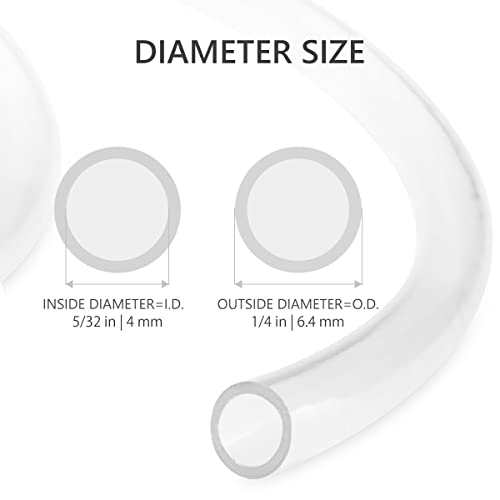 Image of Eastrans 5 /32 ID, 1 /4 OD 50ft Clear Vinyl Tubing, Flexible Plastic Tubing | BPA Free and Non Toxic, UV / Chemical Resistant, Lightweight