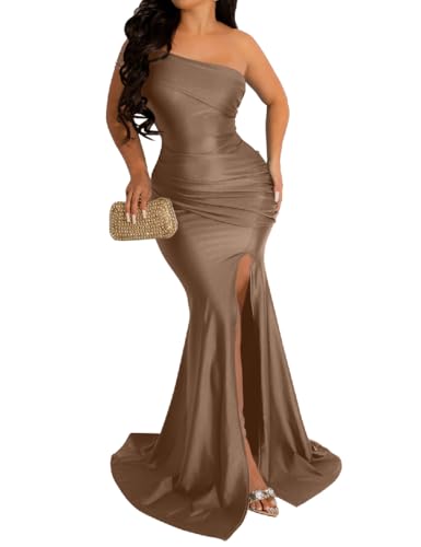 Image of Womens Off Shoulder Sexy V Neck High Split Long Maxi Dress, Formal Cocktail Party Evening Gown Mermaid Dress