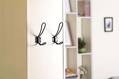 Oushinan Rustic Entryway Hooks | 10 Pack Of Black Wall Mounted Vintage Double Coat Hangers With Large Metal Screws Included #TOP3