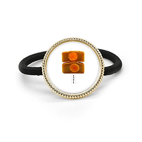 Élastique à cheveux en métal argenté avec motif gâteau de lune et bandeau élastique résistant