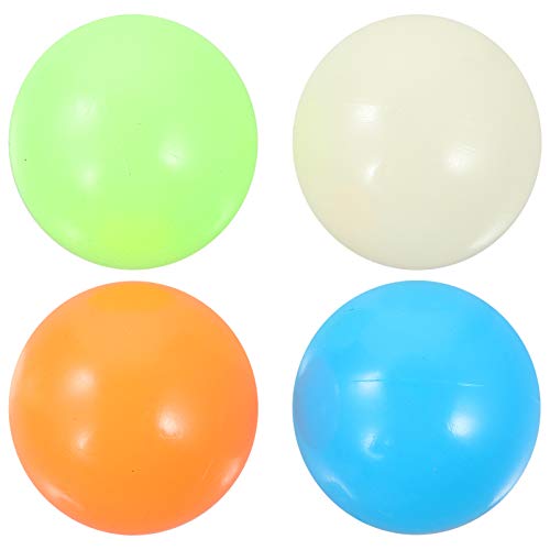 NICEXMAS 4 Pcs Brinquedos de Bola de DescompressÃ£o para Estresse Bolas de Parede Adesiva Fluorescen