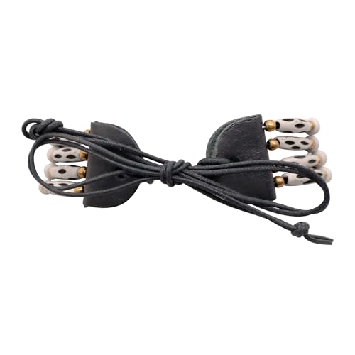 outROAR Gear American Indian Style Bone Choker Necklace, 4 Row White Speckled Traditional Hairpipe Beads, Unisex Adult4