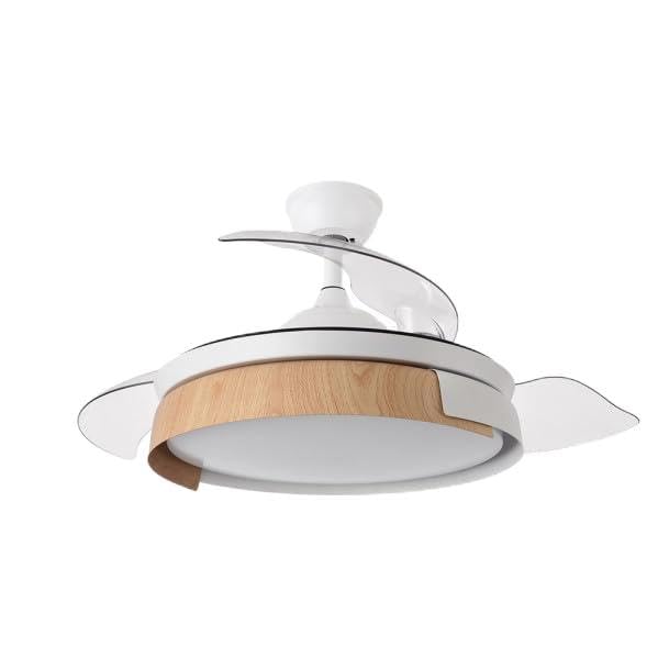 Zarivy Ventilador de techo DC 72W, 7200 lm, 3 aspas desplegables, control remoto, temporizador, función memoria; ideal para climatizar espacios.