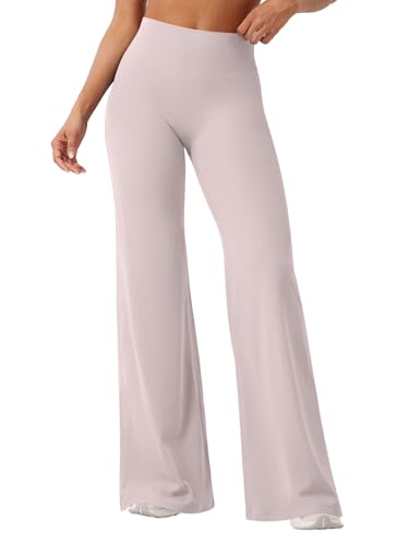YEOREO Workout Leggings Womens No Front Seam Straight Leggings 33" High Waist Buttery Eddiy Gym Yoga Pants Dusty Pink L