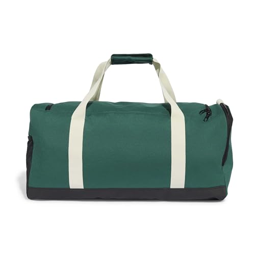 Image of adidas Unisex Essentials Linear Duffel Bag Duffel Bag, Collegiate Green /Ivory, M