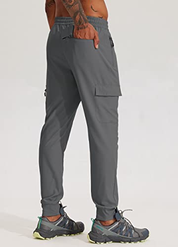 Men's Hiking Joggers Travel Athletic Pants Lightweight Quick Dry Outdoor Running Pants with Zipper Pockets2
