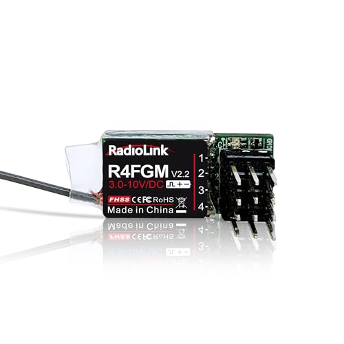Radiolink R4FGM RC Empfänger 2.4 Ghz Gyro-integriert 4 Kanäle große Reichweite bis zu 400m für Autos Boote kompatibel mit RC4GS-/RC6GS-Serie