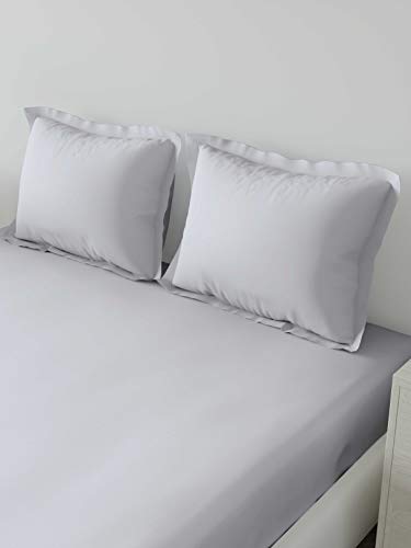 Image of DDECOR - Solids 210TC 100% Cotton Double Bedsheet with 2 Pillow Covers, King Size, Blue