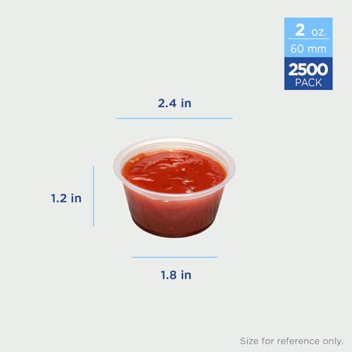 Image of Karat FP-P200-PP 2 oz. PP Portion Cups - Clear (Case of 2500)