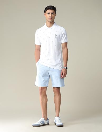Image of U.S. Polo ASSN. Solid Slim Fit Polo T Shirts for Men - 100% Cotton, Half Sleeves Mens Tshirt