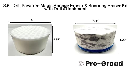 Image of 3.5 inch Drill Powered Magic Sponge & Scour Eraser Kit with Drill Attachment