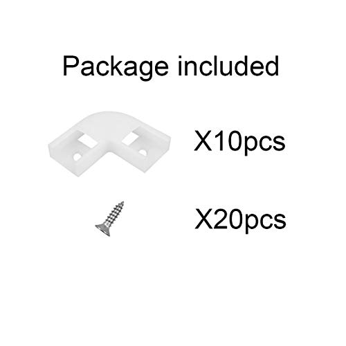 HAMRVL Led Channel Connectors Corner Kit for Led Strip Lights 45X45 90 Degree Connectors Suit for U-channel Led Light Diffuser Kitchen Cabinets Led Aluminum 17.8X7mm with Screw Angle Turning Solution - Thumbnail 6