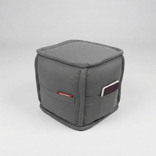 Dekoratif Kare Puf Orta Sehpa Ayak Uzatma Puf 40x40x42 Cm Puffymod (Gri)