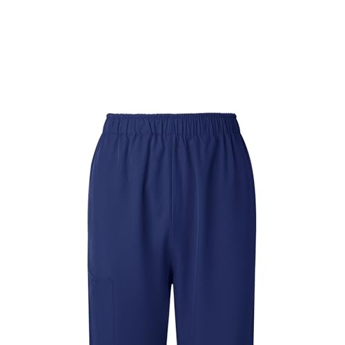 Image of Scrubs Pants for Women Plus Size Stretch Waisted Workwear Pants Medical Uniform Comfy Straight Leg Barrel with Pocket