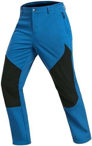 Djtnzdm Thermohose Herren Gefüttert Softshellhose Wasserdicht Warm Fleece Skihose Winddichte Outdoor Winter Hose mit Reißverschlusstasche