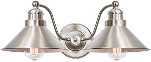 Kira Home Welton 19" Modern Industrial 2-Light Wall Sconce, Brushed Nickel Finish