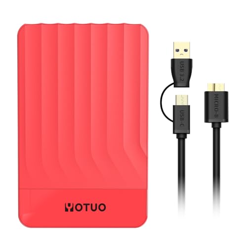 Image of YOTUO 750GB External Hard Drive, Portable Storage Expansion HDD, USB 3.0 & USB-C for PC, Mac, Desktop, Laptop, Smartphone, PS4, Xbox One, Xbox 360, Office & Game Red