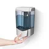BEZADI 600 ml Seifenspender Wandhalterung, kein Bohren, manueller Händedesinfektionsmittelspender, Gel/Flüssigkleber für Zuhause, Einkaufszentrum, Krankenhaus, Schule, ABS, Silber