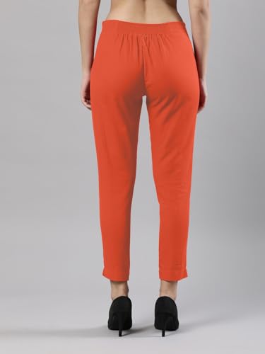 Image of Femmora Comfortable Fit Solid Straight Pant, Breathable Cotton Fabric with Side Zip Button Closure, for Women, Pack of 1