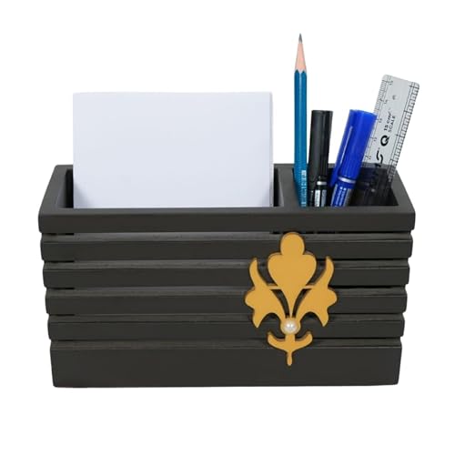 Image of Decorative Embossed Design Pencil and Pen Stand | Desk Organizer for Stationery Storage | Suitable for Office Desk, Study Table, Home and Workspace Use (Design 9)