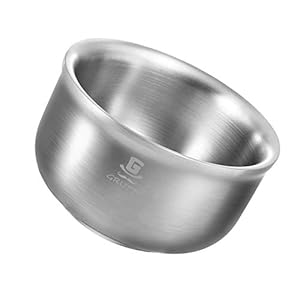GRUTTI Rasierschaum Schüssel, Herren Durable Rasur Seifenschale Glänzend Hochwertige Drei-Schicht 304 Hochleistungs-Edelstahl-Hitzebewahrung