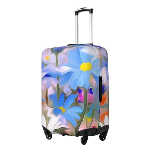 Colored Flower Print Luggage Suitcase Covers Elastic Washable Luggage Protector Luggage Covers For Suitcase2