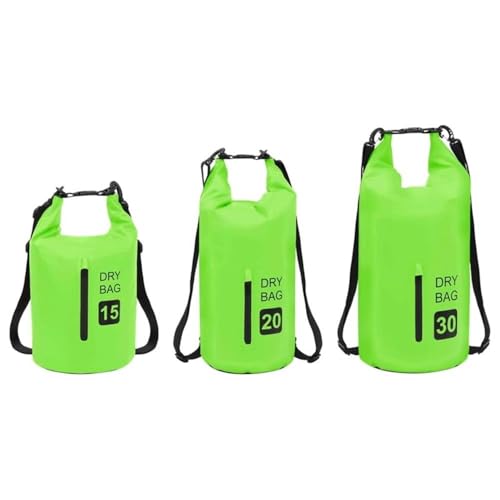 Pemberly Row Bolsa Seca de PVC, Capacidad 5.3 gal, Ligera y Duradera, Acabado Verde y Negro, 14.2" x 24", Diseño con Cierre Impermeable, Correas Ajustables para Hombro, Plegable para Actividades al Aire Libre miniatura 7