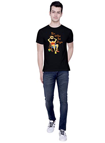 Image of CreativiT Graphic Printed T-Shirt for Unisex Chilled Out in Goa - Sir Utha Ke Jiyo Tshirt Tshirt | Casual Half Sleeve Round Neck T-Shirt | 100% Cotton | D00891-1