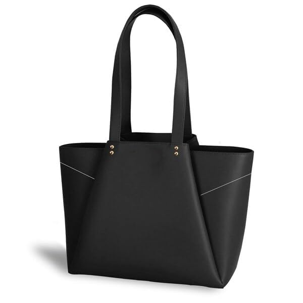 Premium Classic PU Leather Tote Bag for Women | Stylish Shoulder Handbag for Office, Travel & Daily Use | Large Capacity Casual Tote Purse for Girls & Ladies-Black