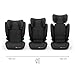 Kinderkraft JUNIOR FIX 2 PRO Kindersitz 100–150 cm, Verstellbare Kopfstütze, H-GUARD, SPS, ISOFIX und Gurtmontage, Atmungsaktiver AIR FLOW Bezug, Einfaches Anschnallen, Schwarz