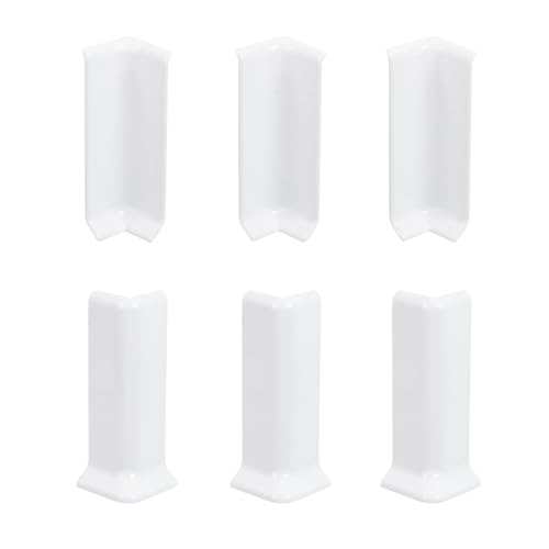 Image of Bitray Self Adhesive Baseboard Corner Blocks 3 Inside and 3 Outside Baseboard Corner Connectors (White)