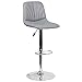 Flash Furniture Ryan 2 Pack Contemporary Gray Vinyl Adjustable Height Barstool with Embellished Stitch Design and Chrome Base